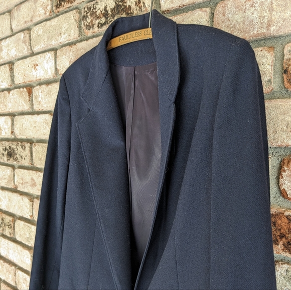 🕴️Vintage Wool Blazer 12 Oversized Navy Blue - Picture 2 of 6